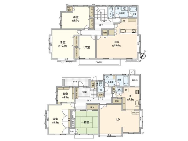 船橋市前貝塚町 戸建 間取図(平面図) 船橋市前貝塚町 戸建 間取図(平面図)