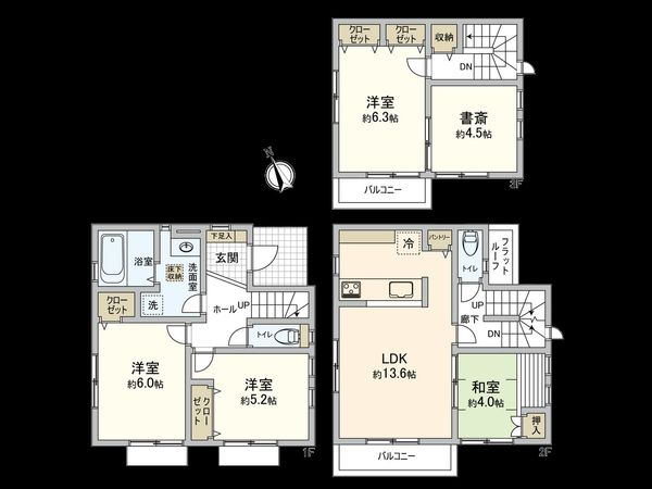 船橋市海神4丁目 戸建 間取図(平面図) 船橋市海神4丁目 戸建 間取図(平面図)