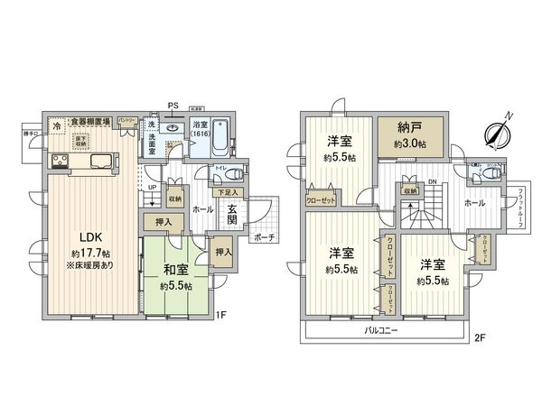 船橋市小室町 戸建 間取図(平面図) 船橋市小室町 戸建 間取図(平面図)