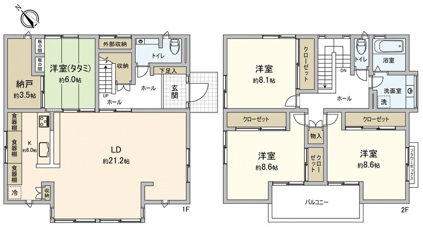 船橋市海神3丁目戸建 間取図(平面図) 船橋市海神3丁目戸建 間取図(平面図)