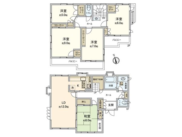船橋市丸山1丁目 戸建 間取図(平面図) 船橋市丸山1丁目 戸建 間取図(平面図)