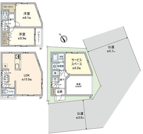 船橋市南本町 新築戸建 間取図(平面図) 船橋市南本町 新築戸建 間取図(平面図)