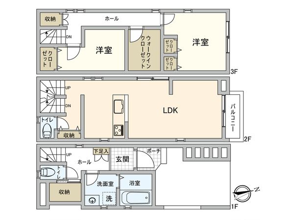 船橋市本町4丁目戸建 間取図(平面図) 船橋市本町4丁目戸建 間取図(平面図)