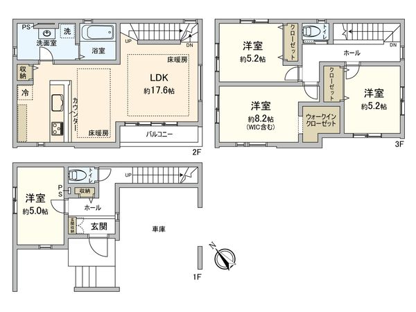 船橋市南本町 新築戸建 間取図(平面図) 船橋市南本町 新築戸建 間取図(平面図)