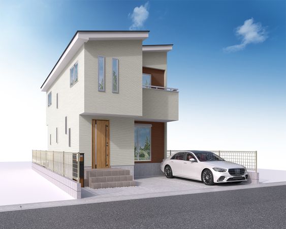 船橋市行田町 新築戸建 2号棟 外観パース図 船橋市行田町 新築戸建 2号棟 外観パース図