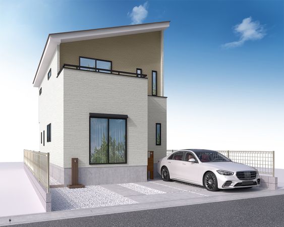 船橋市行田町 新築戸建 3号棟 外観パース図 船橋市行田町 新築戸建 3号棟 外観パース図