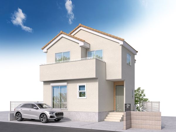 船橋市行田町 新築戸建 5号棟 外観パース図 船橋市行田町 新築戸建 5号棟 外観パース図