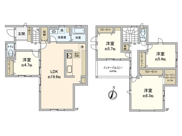 船橋市前貝塚町 戸建 間取図(平面図) 船橋市前貝塚町 戸建 間取図(平面図)