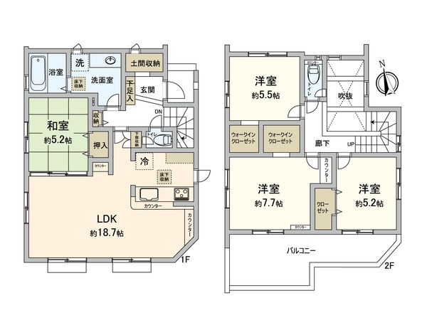 船橋市市場4丁目 新築戸建 間取図(平面図) 船橋市市場4丁目 新築戸建 間取図(平面図)