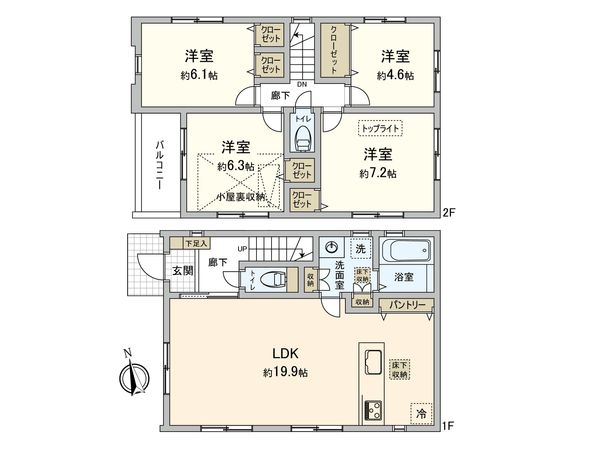 船橋市夏見台1丁目 新築戸建 間取図(平面図)