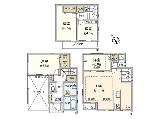 船橋市海神5丁目 新築戸建 間取図(平面図) 船橋市海神5丁目 新築戸建 間取図(平面図)