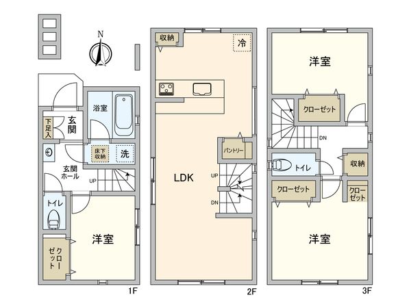 船橋市市場1丁目 新築戸建 B号棟 間取図(平面図) 船橋市市場1丁目 新築戸建 B号棟 間取図(平面図)