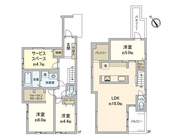 船橋市前貝塚町 新築戸建 3号棟 間取図(平面図) 船橋市前貝塚町 新築戸建 3号棟 間取図(平面図)
