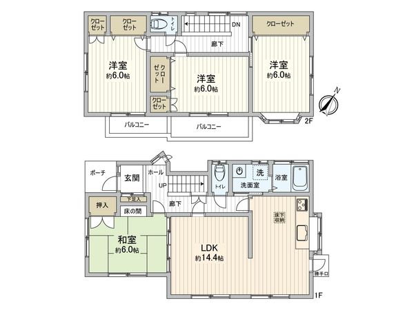 鎌ケ谷市道野辺 戸建 間取図(平面図) 間取図(平面図)