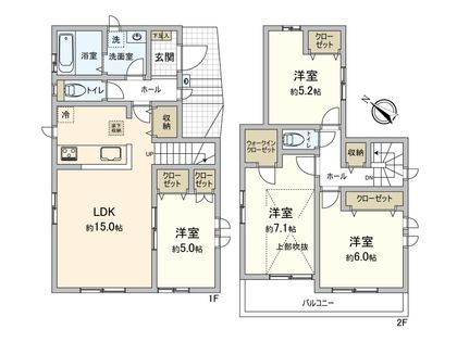 船橋市飯山満町3丁目新築戸建 C号棟 間取図(平面図)