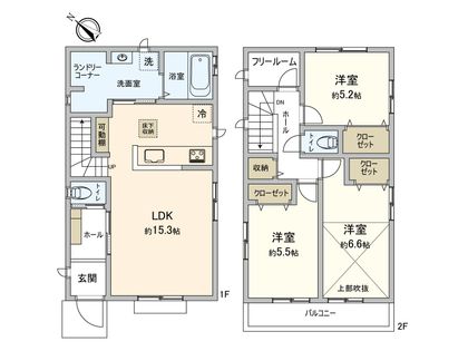 船橋市飯山満町3丁目新築戸建 B号棟 間取図(平面図)
