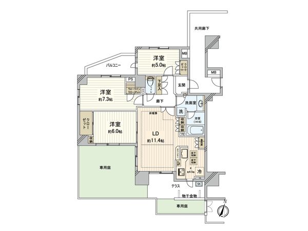 プラウド船橋本町 間取図(平面図)
