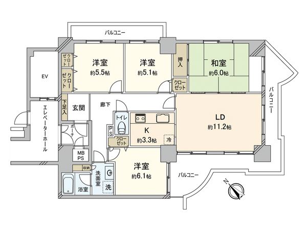 シャルマン幕張 2号棟 間取図(平面図) シャルマン幕張 2号棟 間取図(平面図)