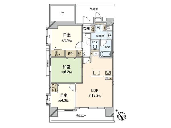 クリオ船橋参番館 間取図(平面図) クリオ船橋参番館 間取図(平面図)