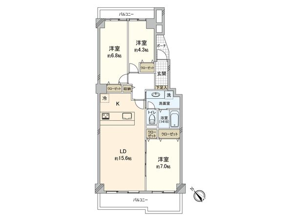 東船橋ガーデニア10号棟 間取図(平面図) 間取図(平面図)