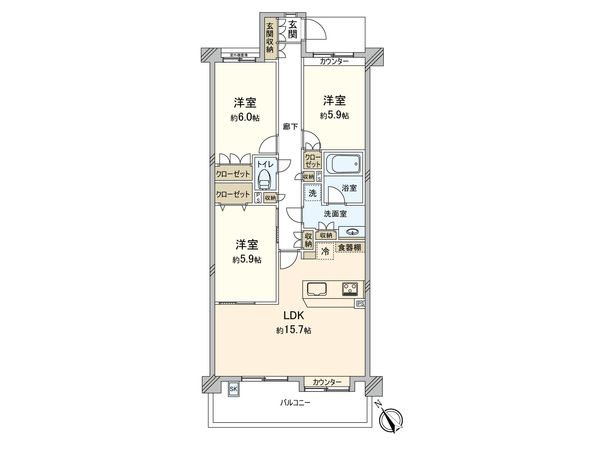 船橋本町パークホームズ 間取図(平面図)