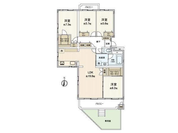東船橋ガーデニア 5号棟 間取図(平面図) 間取図(平面図)