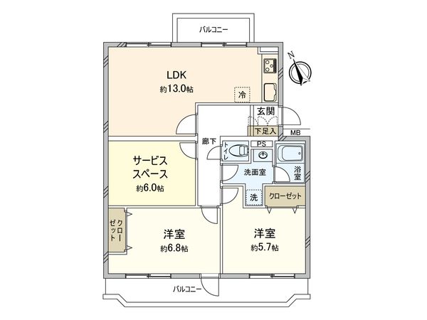 コープ船橋 D棟 間取図(平面図) 間取図(平面図)