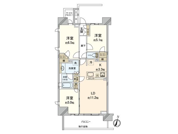ウエリス船橋夏見 間取図(平面図) 間取図(平面図)