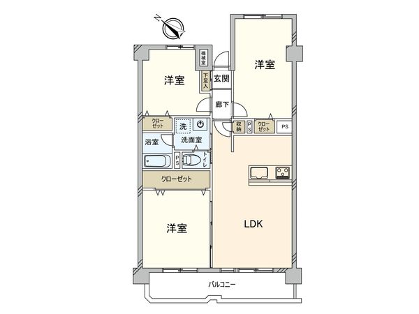 第三稲毛ハイツ 28号棟 間取図(平面図)
