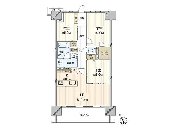 クリオ船橋 間取図(平面図)