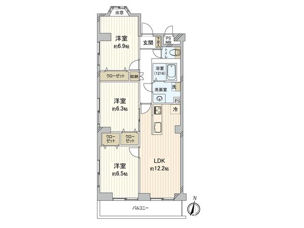 ライオンズマンション船橋第3 間取図(平面図) ライオンズマンション船橋第3 間取図(平面図)