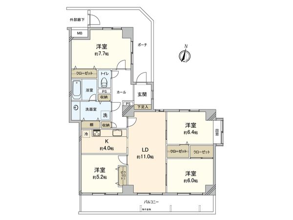 コスモ船橋 間取図(平面図) コスモ船橋 間取図(平面図)