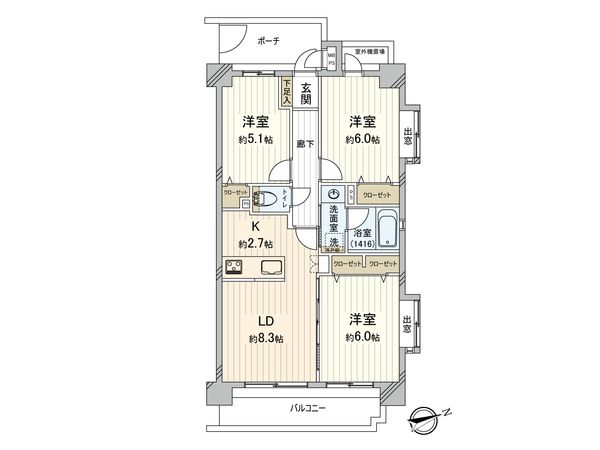 ライオンズガーデン東船橋 間取図(平面図)