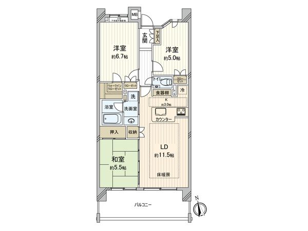 エクアス船橋夏見 間取図(平面図) エクアス船橋夏見 間取図(平面図)