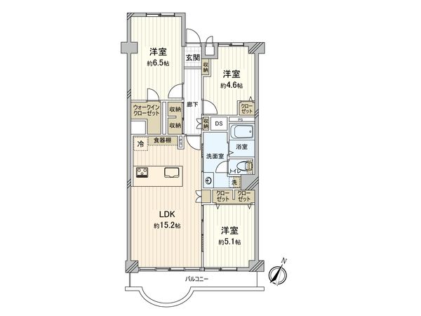 コープ野村夏見 5号棟 間取図(平面図) コープ野村夏見 5号棟 間取図(平面図)