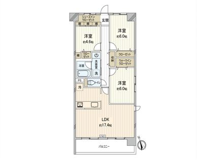 ダイアパレスライブシティ船橋 間取図(平面図)