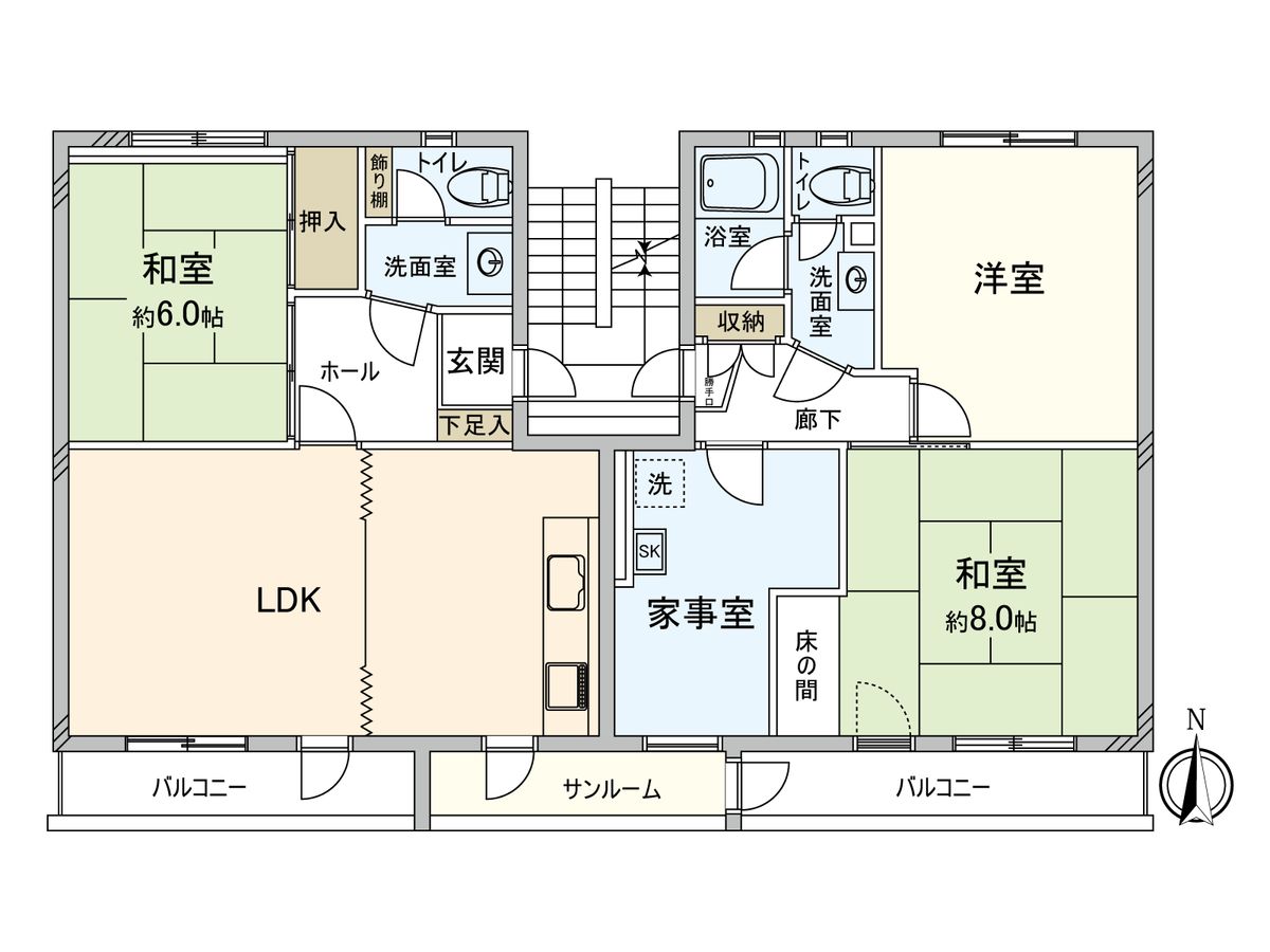 南山第一住宅1-5-10号棟 間取図(平面図) 間取図(平面図)