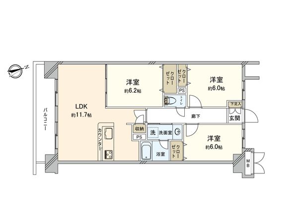 ダイアパレスライブシティ船橋 間取図(平面図)