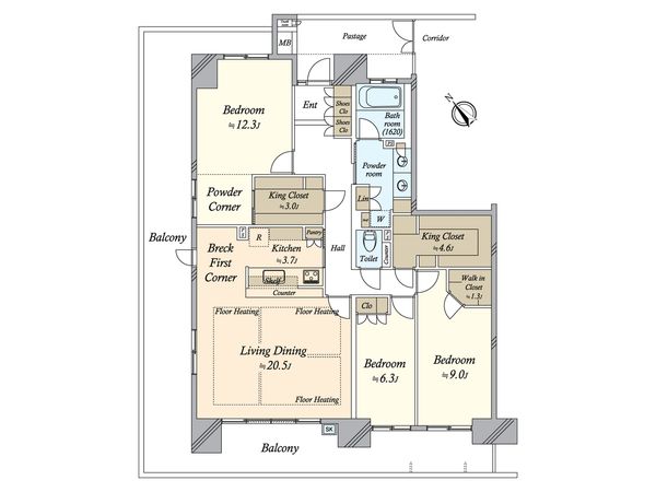 パークシティ東京ベイ新浦安Sol A棟 間取図(平面図) パークシティ東京ベイ新浦安Sol A棟 間取図(平面図)