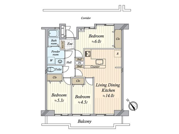 美浜東エステート 4号棟 間取図(平面図)