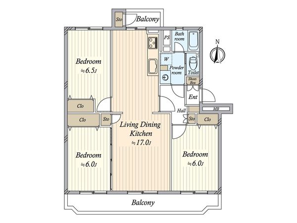 京成サンコーポ浦安 1号棟 間取図(平面図)