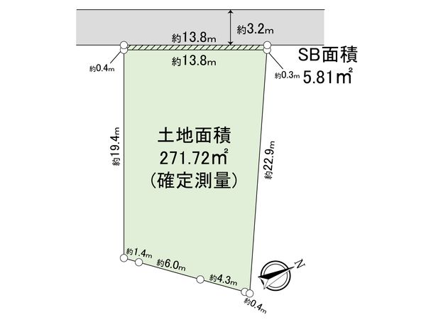 千葉市稲毛区稲毛一丁目 古屋付き土地 区画図 区画図