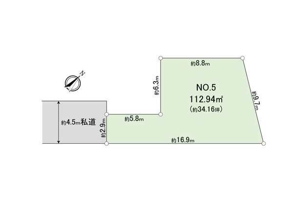 市川市大和田5丁目 土地 5区画 区画図 市川市大和田5丁目 土地 5区画 区画図