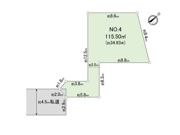市川市大和田5丁目 土地 4区画 区画図 市川市大和田5丁目 土地 4区画 区画図