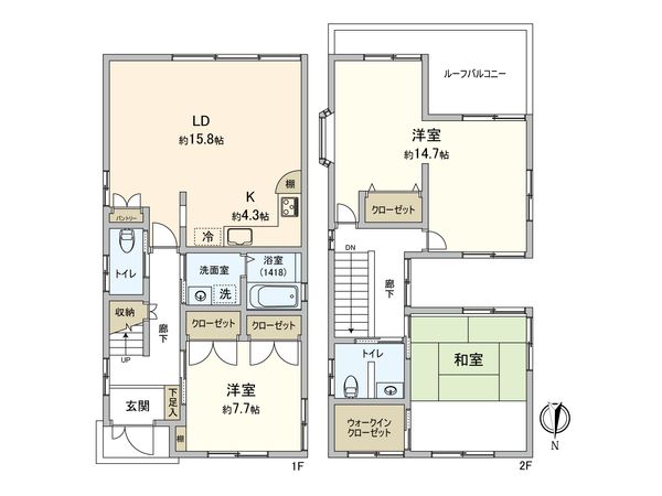 市川市真間2丁目 戸建 間取図(平面図)