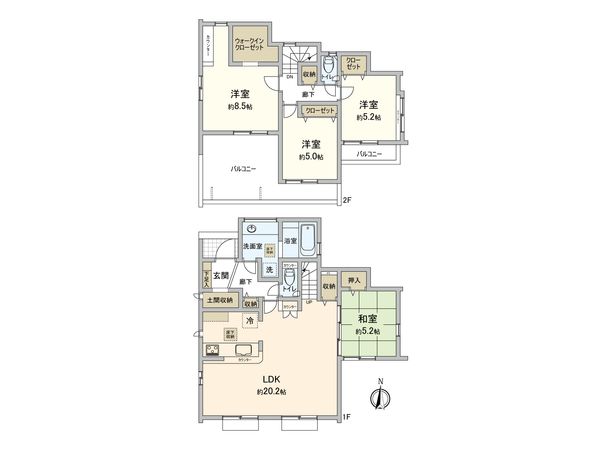 船橋市丸山5丁目新築戸建 間取図(平面図) 間取図(平面図)
