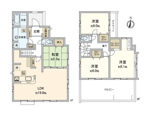 船橋市丸山5丁目新築戸建 間取図(平面図) 間取図(平面図)