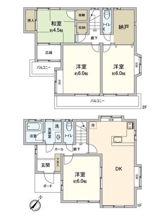 市川市中国分1丁目 戸建 間取図(平面図)