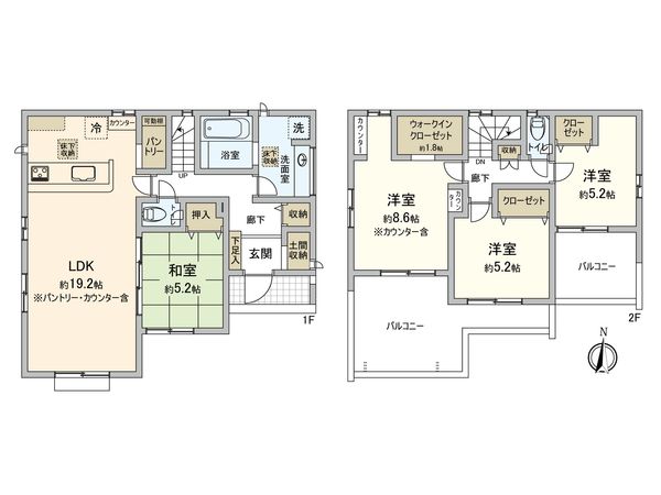 船橋市丸山5丁目新築戸建4号棟 間取図(平面図) 船橋市丸山5丁目新築戸建4号棟 間取図(平面図)