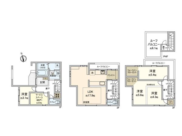 市川市市川3丁目 戸建 間取図(平面図)